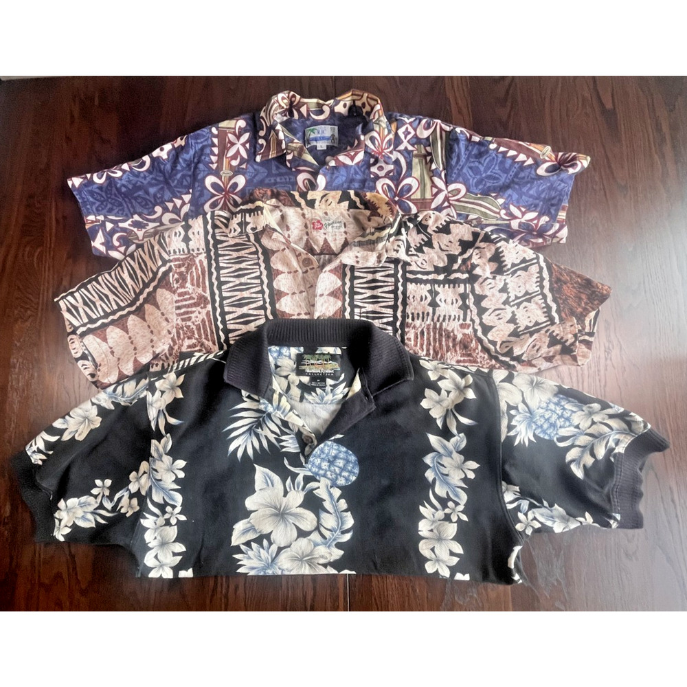 Hawaiian Resort Shirts - Mens M/L Lot of 3
